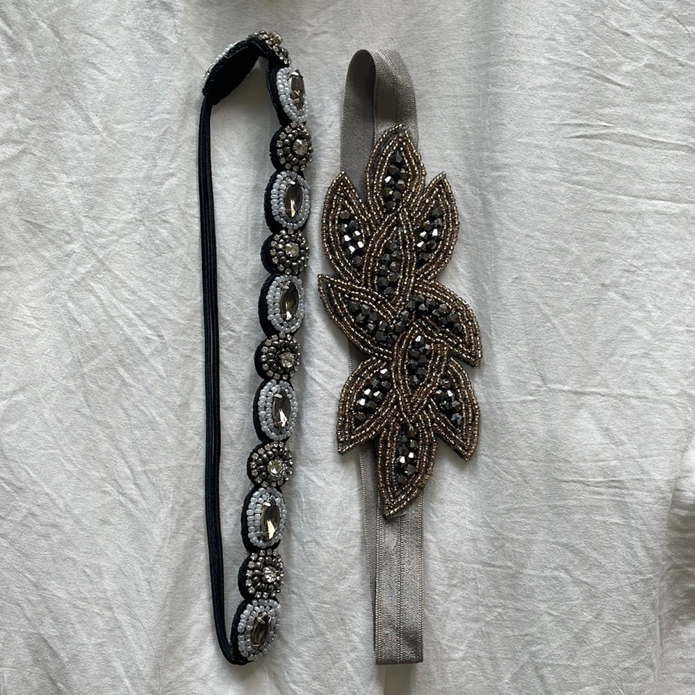 Set of 2 Kashcrystals Jeweled Headbands